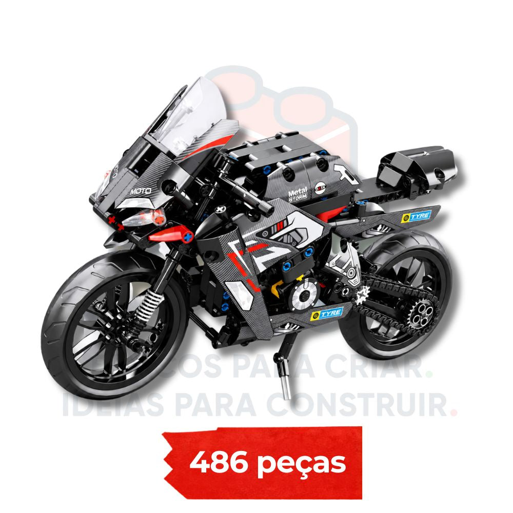 Moto Esportiva Technic Metal Storm | 486 Peças