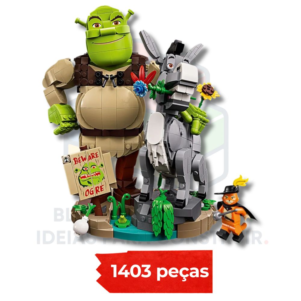 Shrek, Burro e Gato de Botas | 1403 Peças