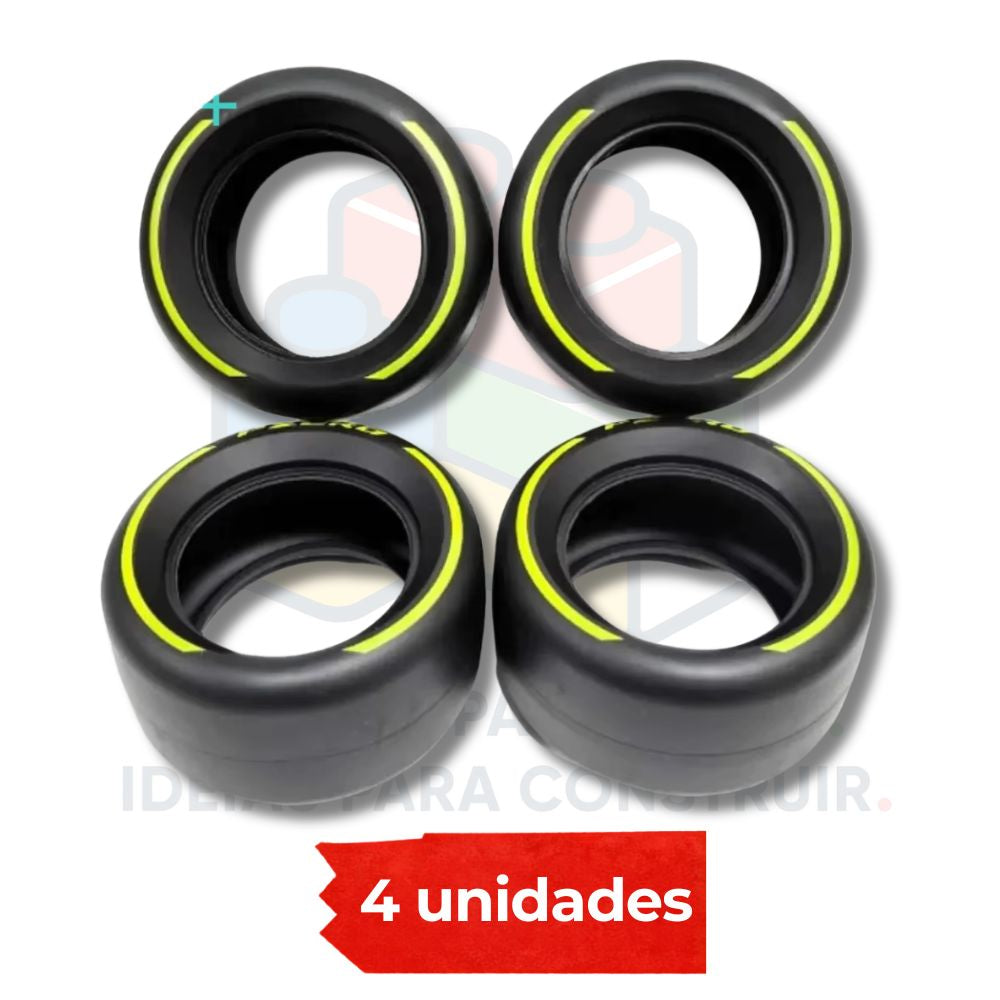 Pneus P Zero amarelo para veículos Fórmula 1 Technic | 4 unidades