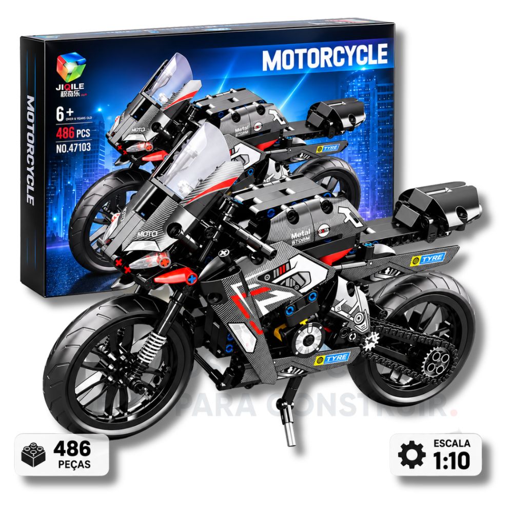 Moto Esportiva Technic Metal Storm | 486 Peças